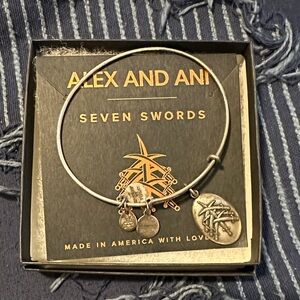 Alex and Ani Silver Seven Swords Bangle